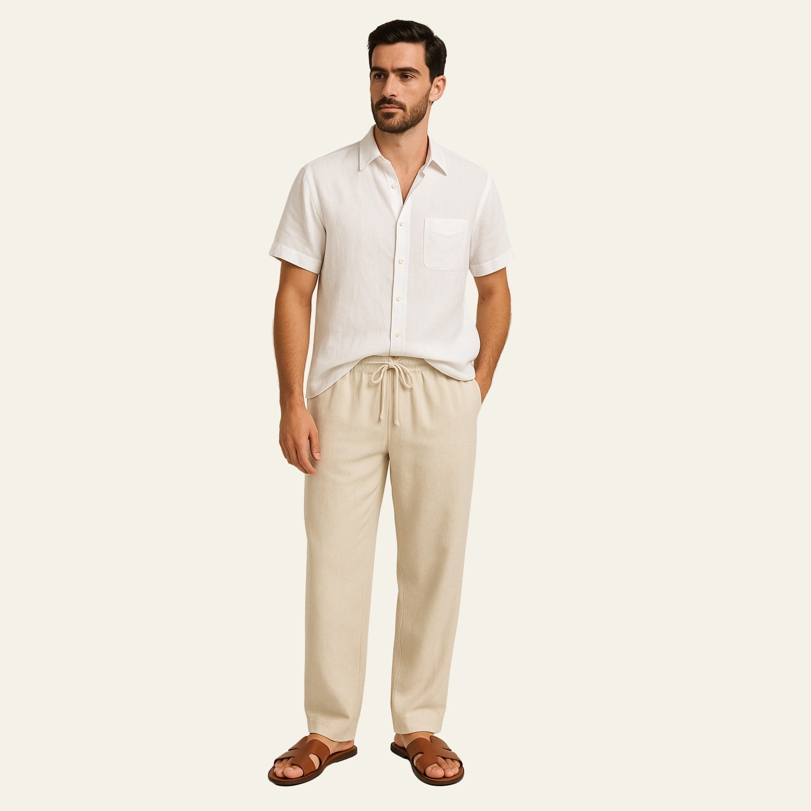 The Marais Linen Tailored Pantalon Ensemble