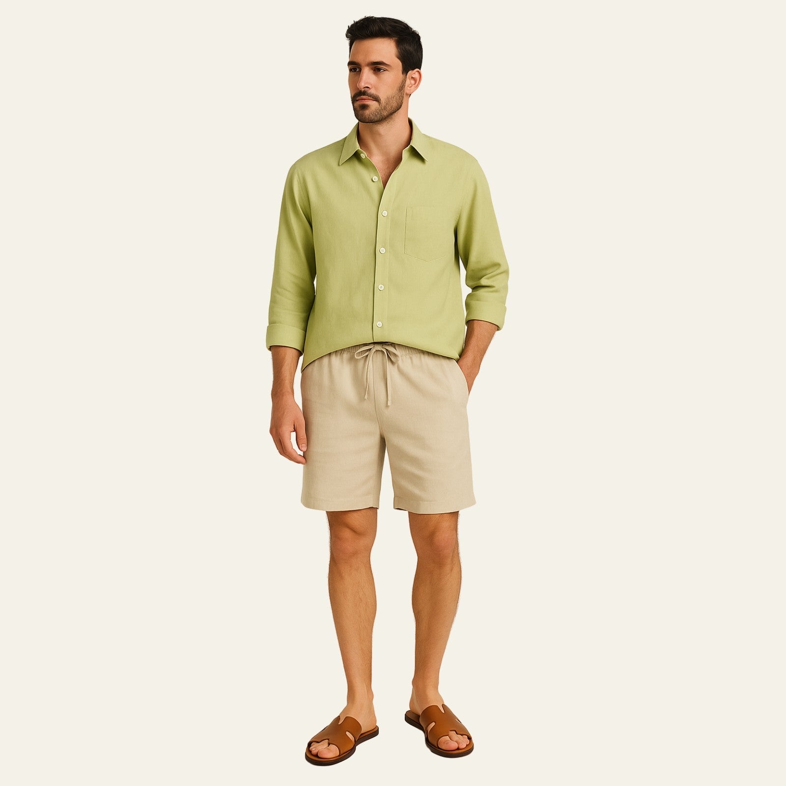 The Positano Linen Premium Shorts Set