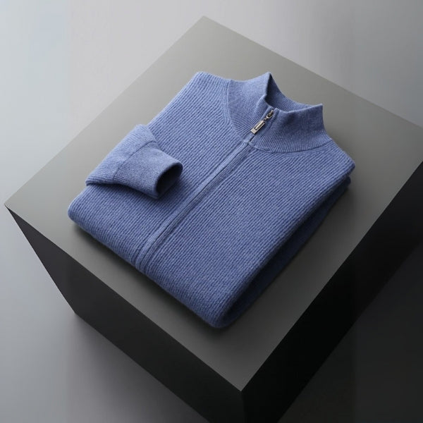 The Stockholm Wool Track Zip Knit