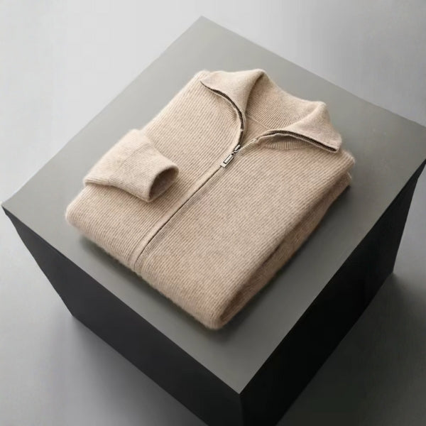 The Cortina Merino Wool Zip Knit