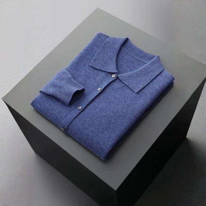 The Sorrento Merino Wool Polo Cardigan