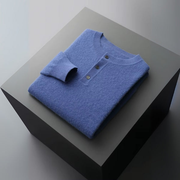 The Aspen Cashmere Henley Sweater