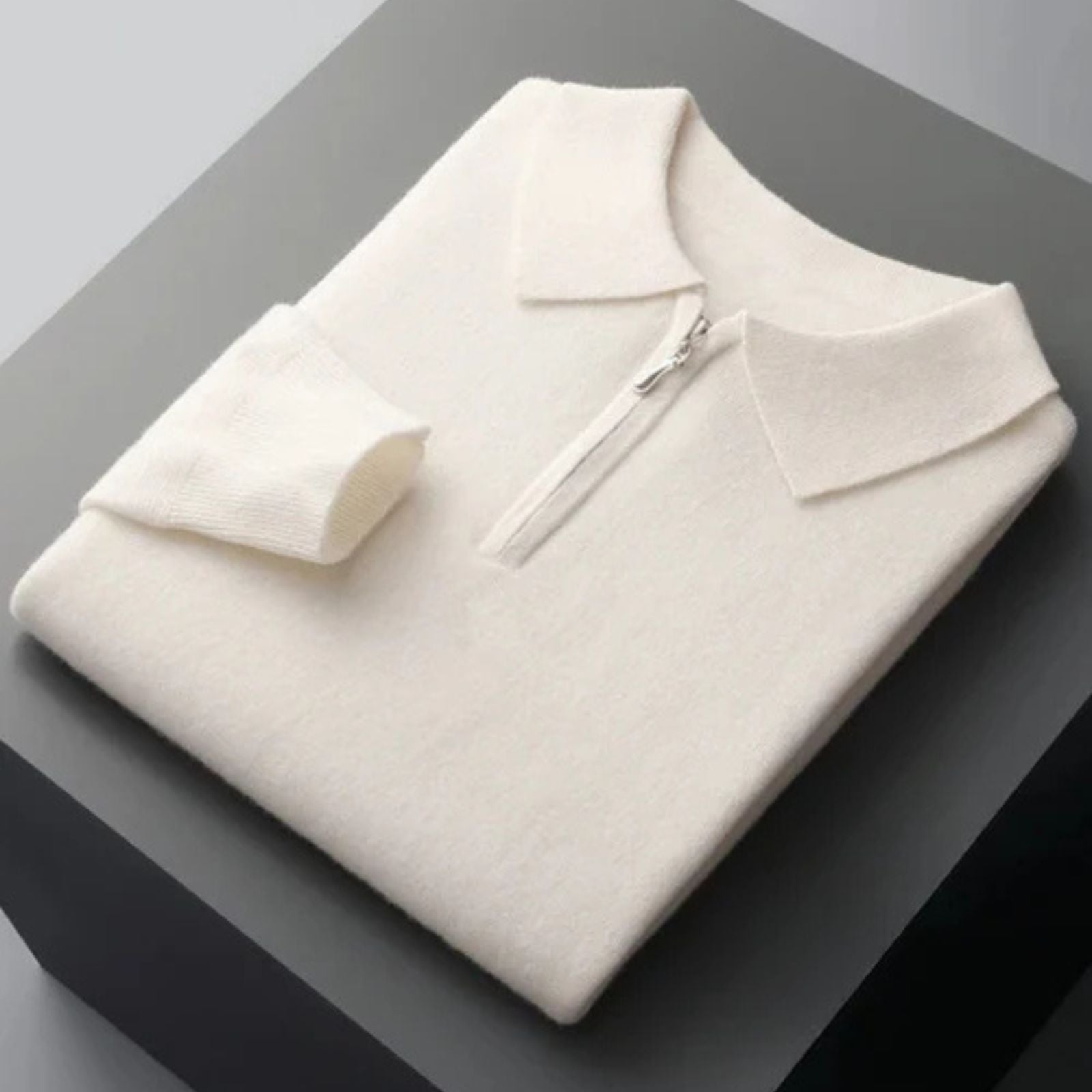 The Como Merino Wool Quarter Zip Polo