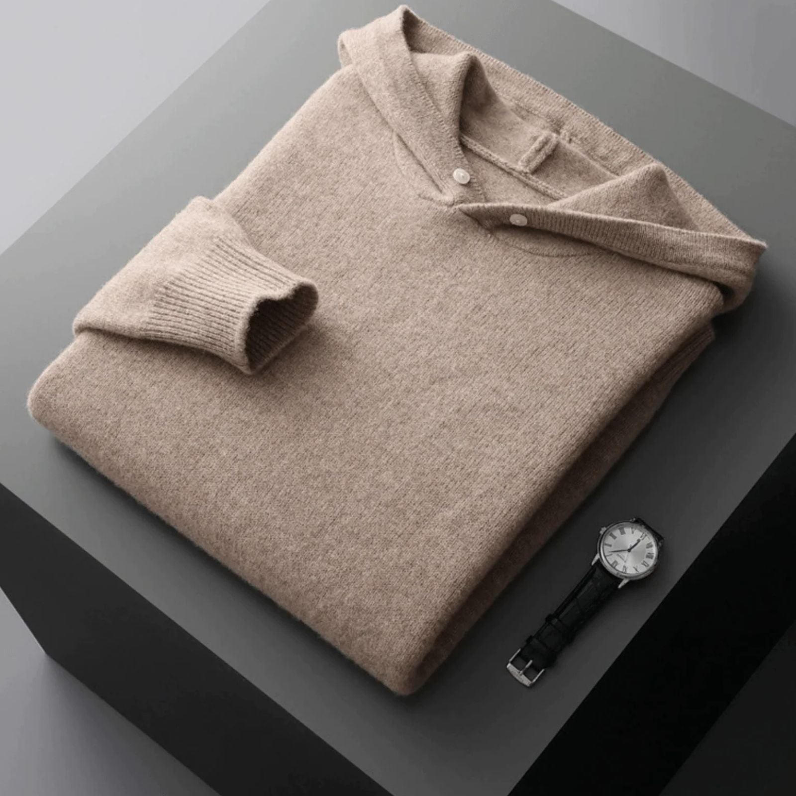 The Davos Merino Wool Pullover Hoodie