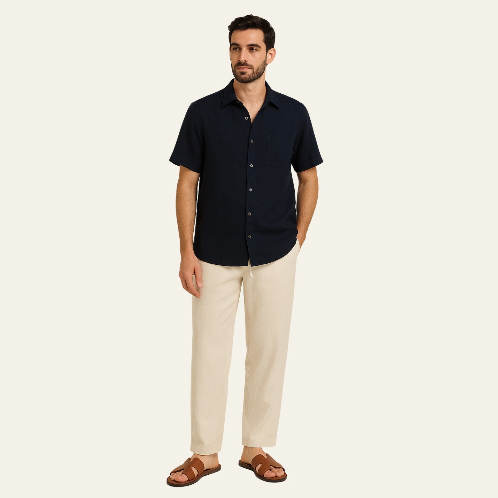 The Marais Linen Tailored Pantalon Ensemble