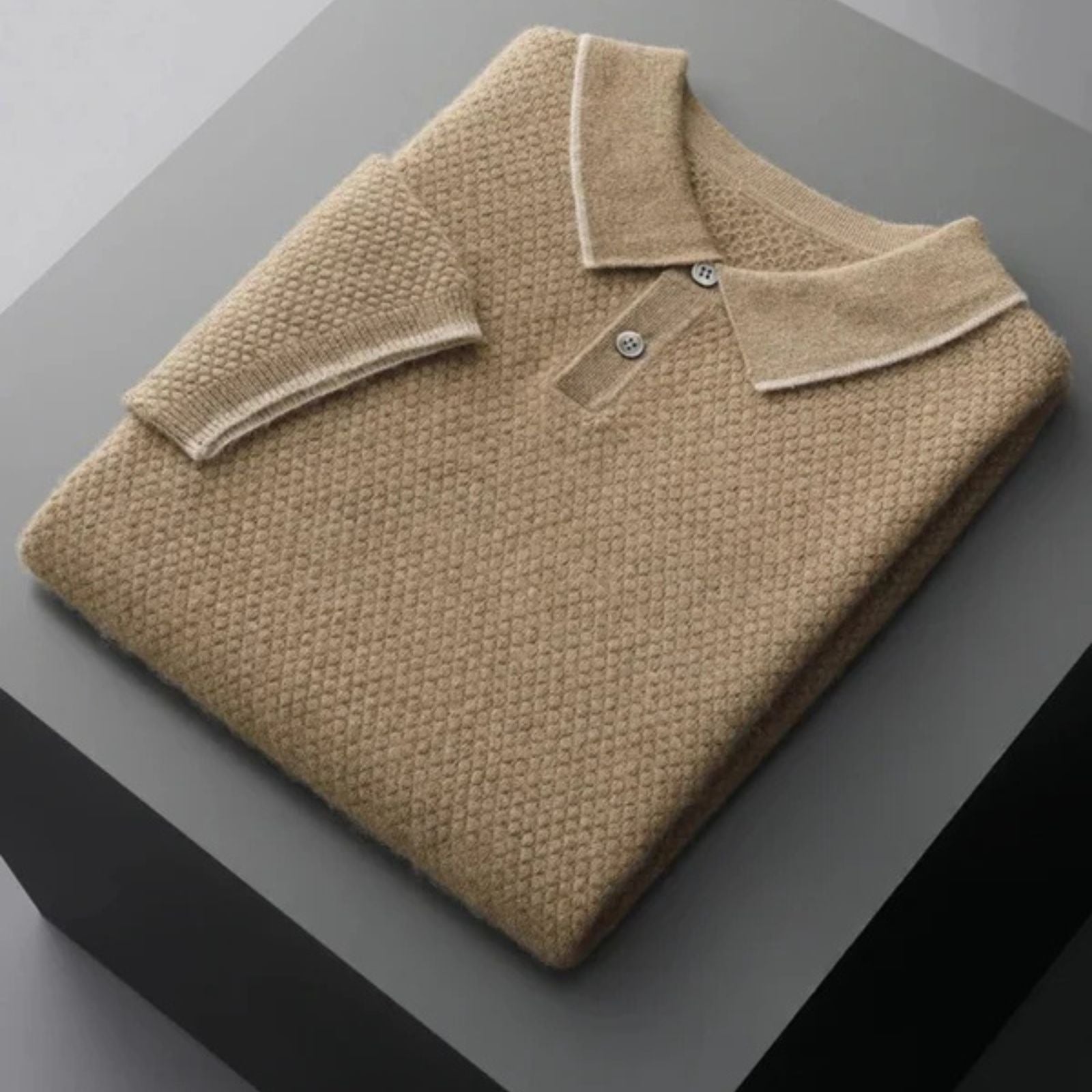 The Sorrento Two-Tone Cashmere Polo