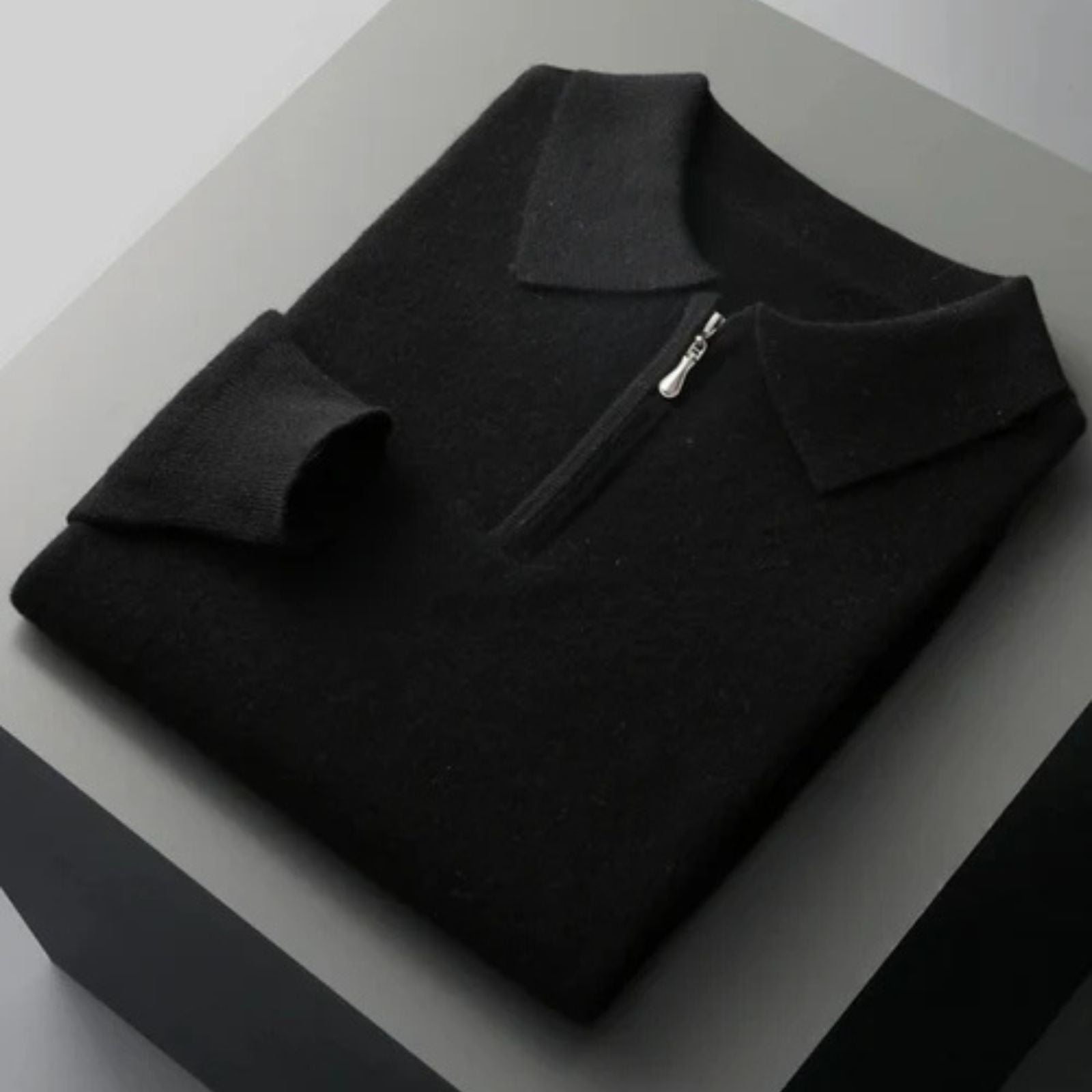 The Como Merino Wool Quarter Zip Polo