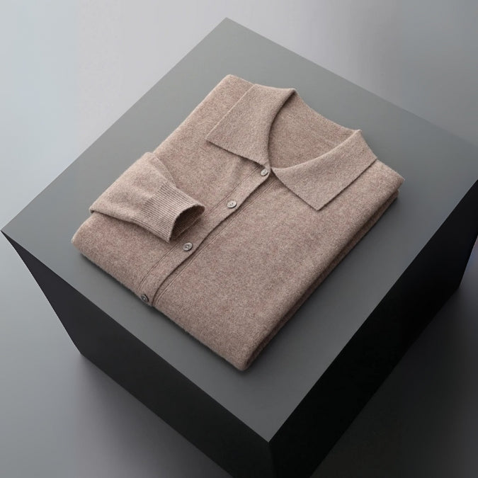 The Sorrento Merino Wool Polo Cardigan