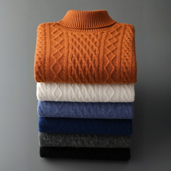 The St. Moritz Merino Wool Cable Turtleneck