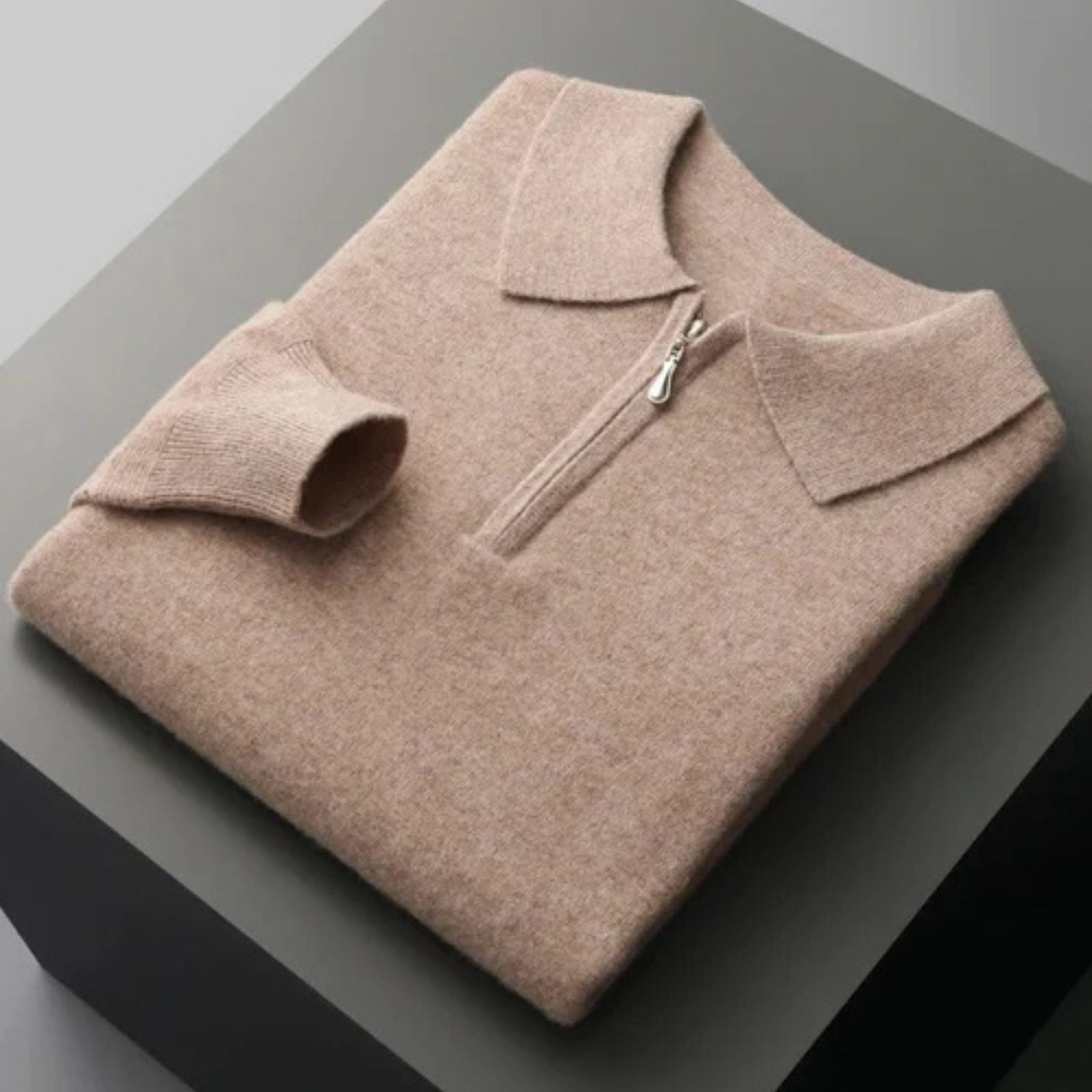 The Como Merino Wool Quarter Zip Polo