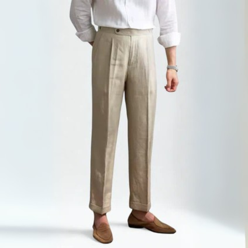 The Como Linen Pleated Trouser
