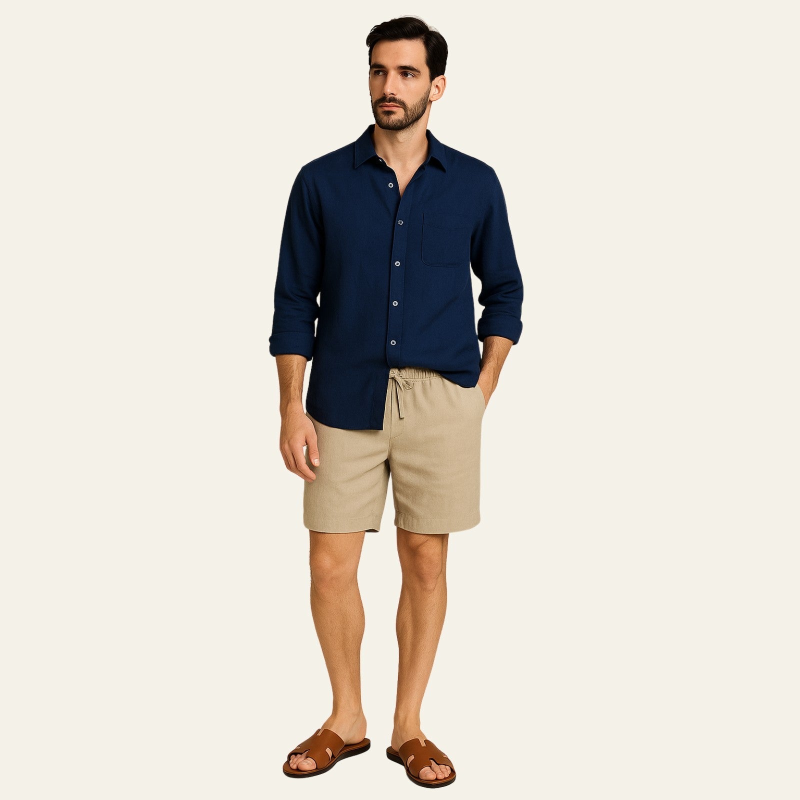The Positano Linen Premium Shorts Set