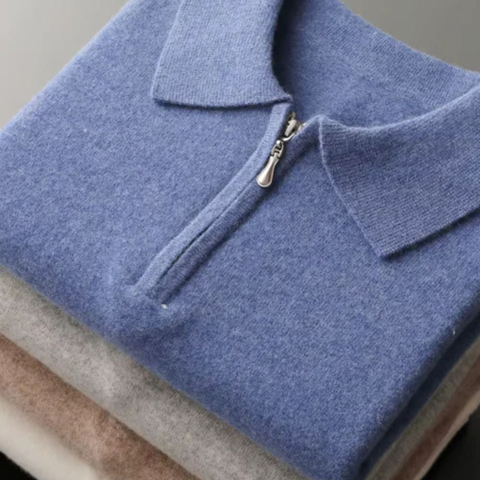 The Como Merino Wool Quarter Zip Polo