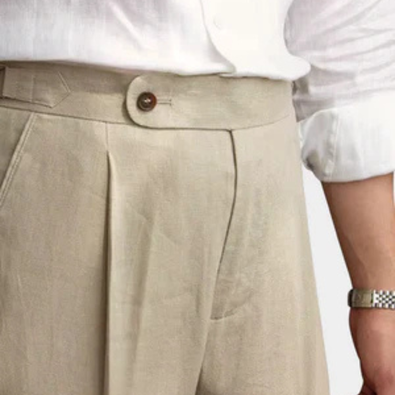 The Como Linen Pleated Trouser
