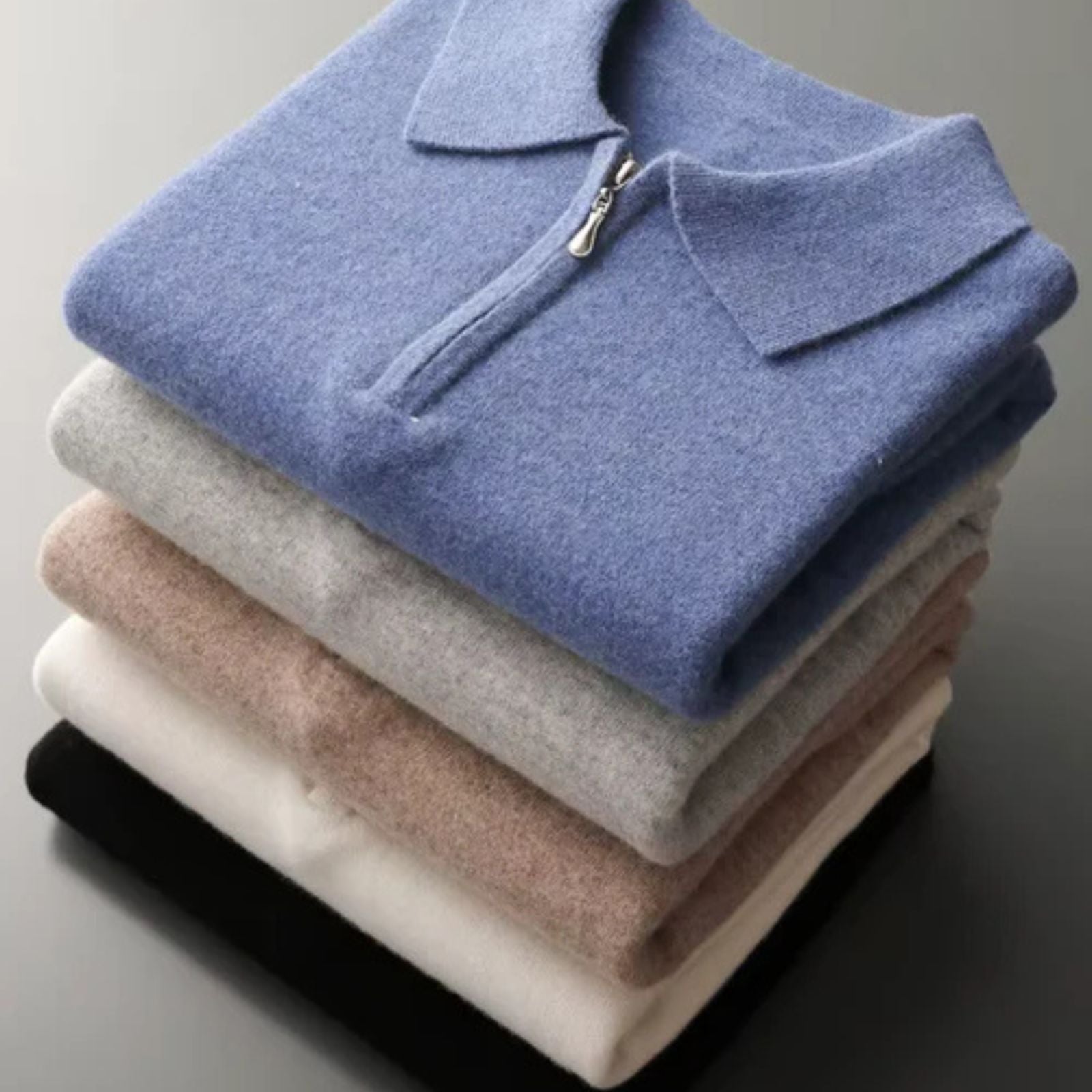 The Como Merino Wool Quarter Zip Polo