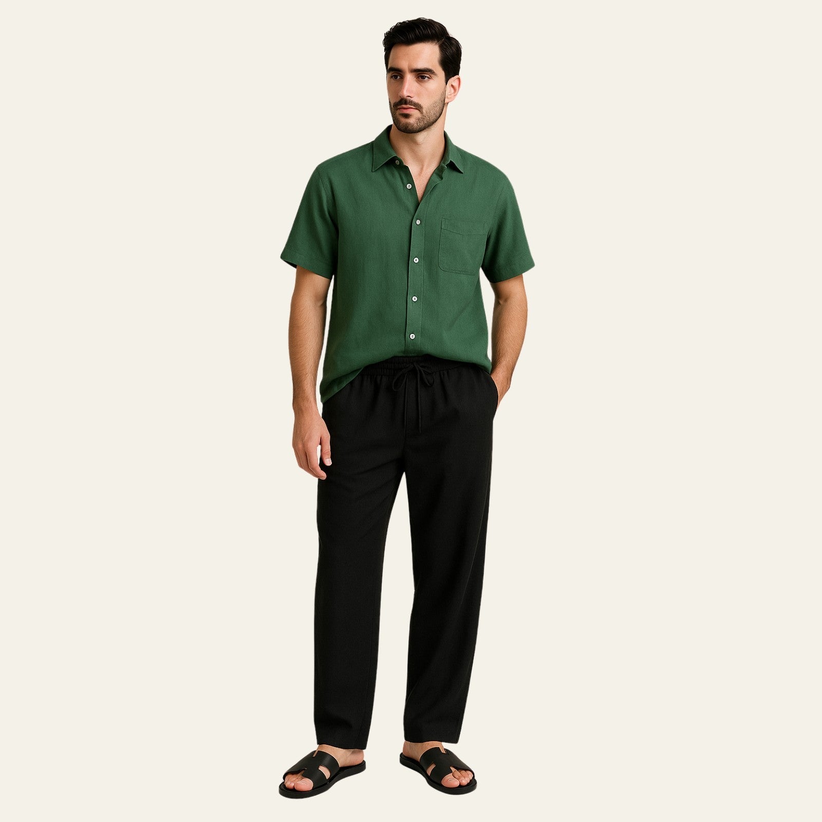 The Amalfi Linen Slim Pantalon Set