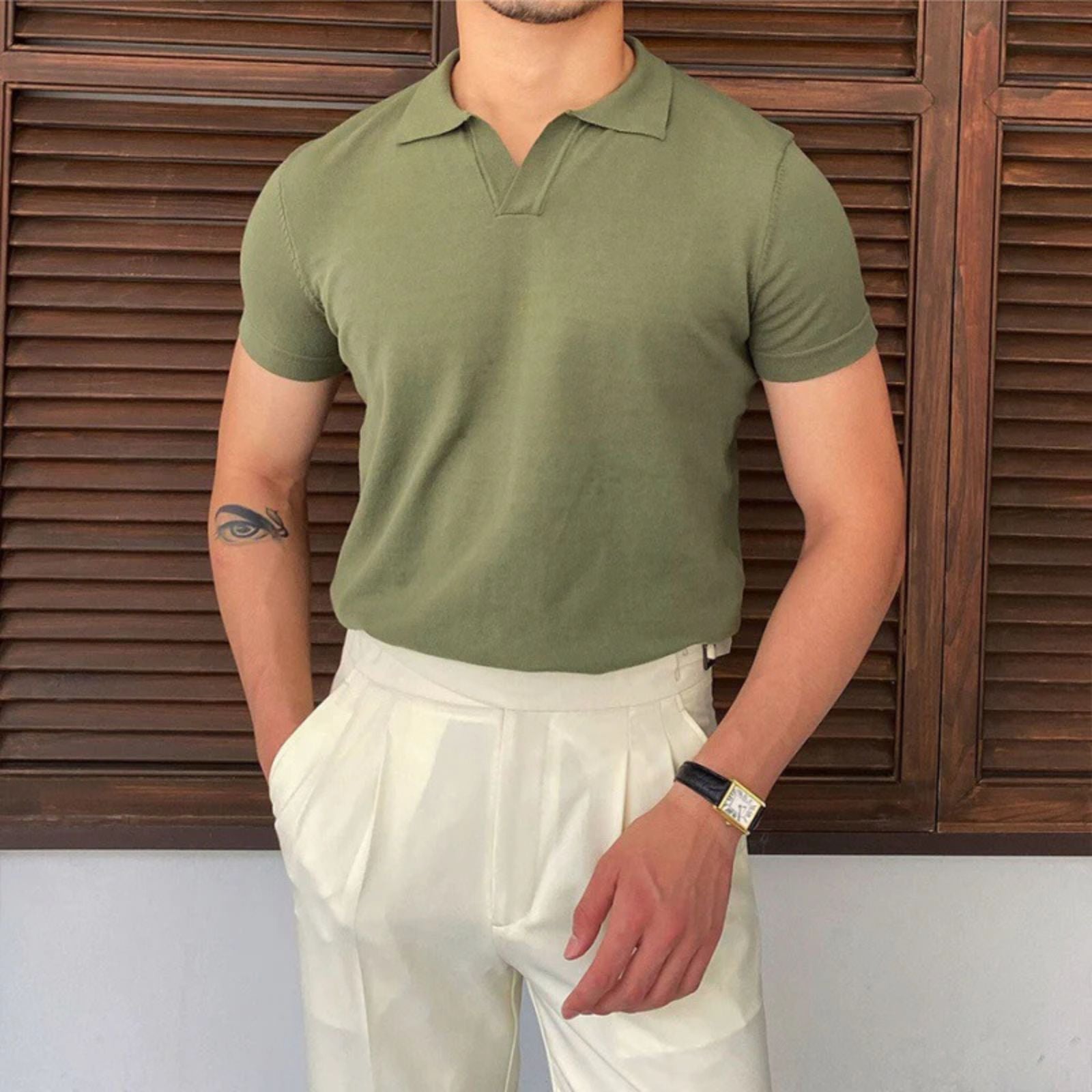 The Napoli Cotton V-Collar Polo