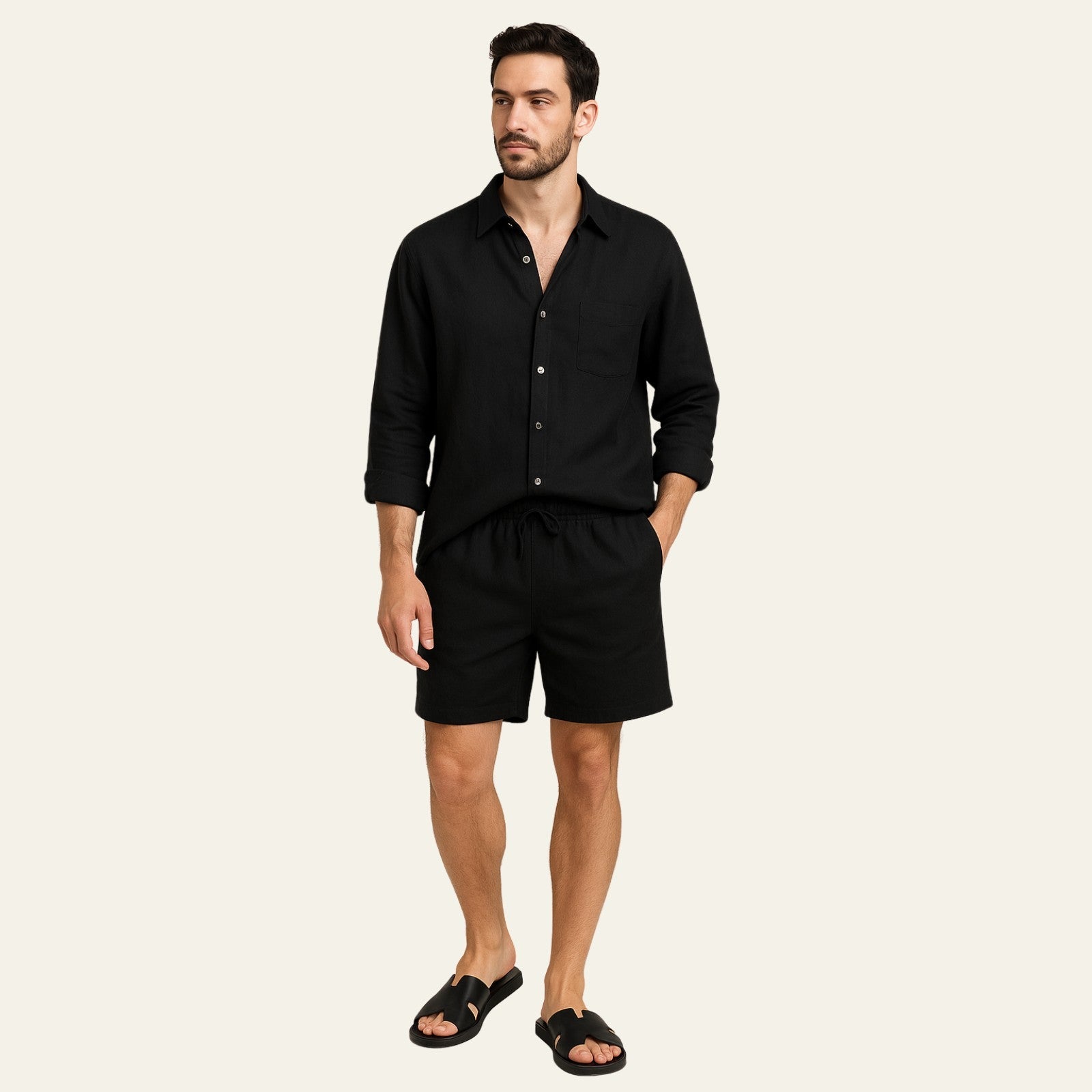 The Aspen Linen Premium Shorts Ensemble