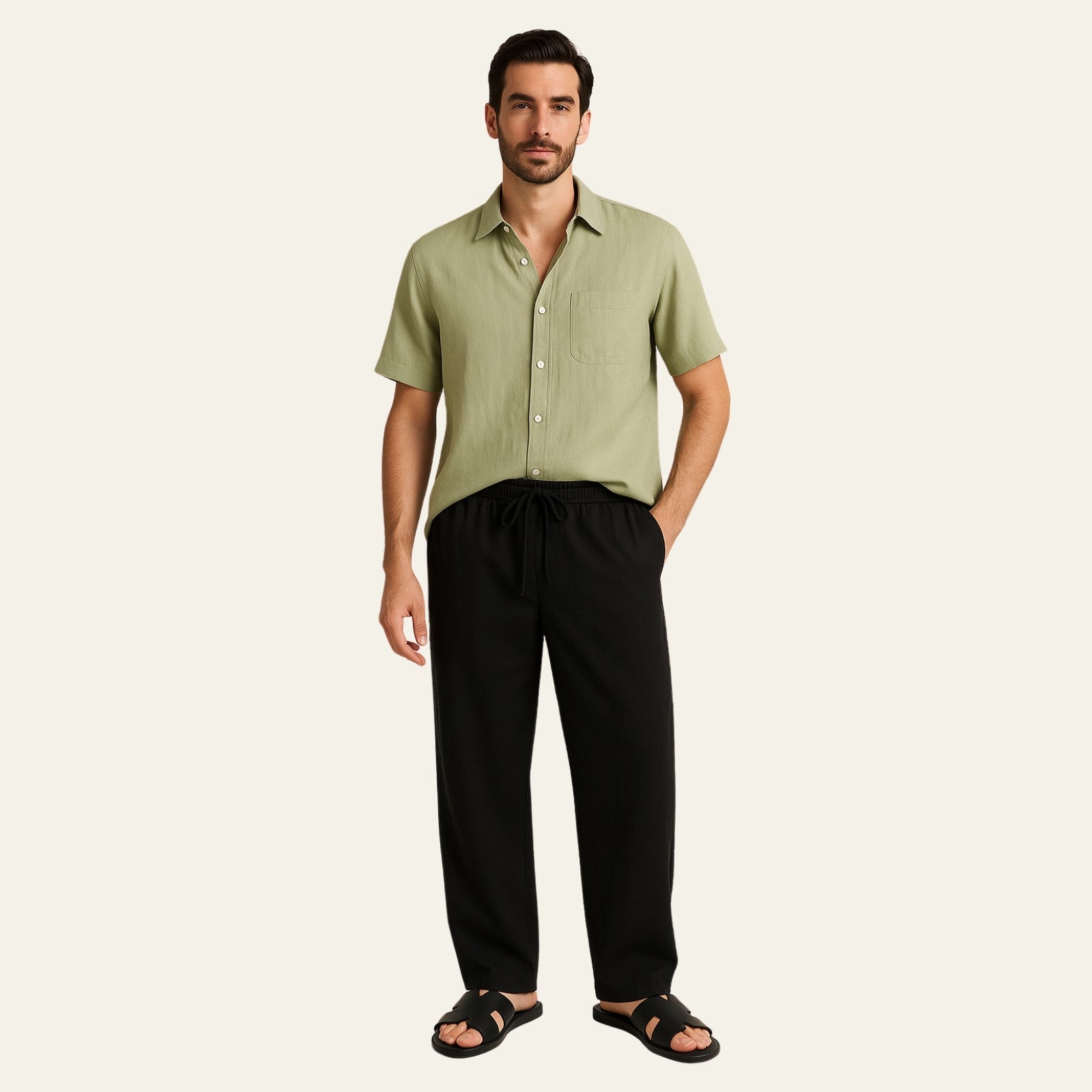 The Amalfi Linen Slim Pantalon Set