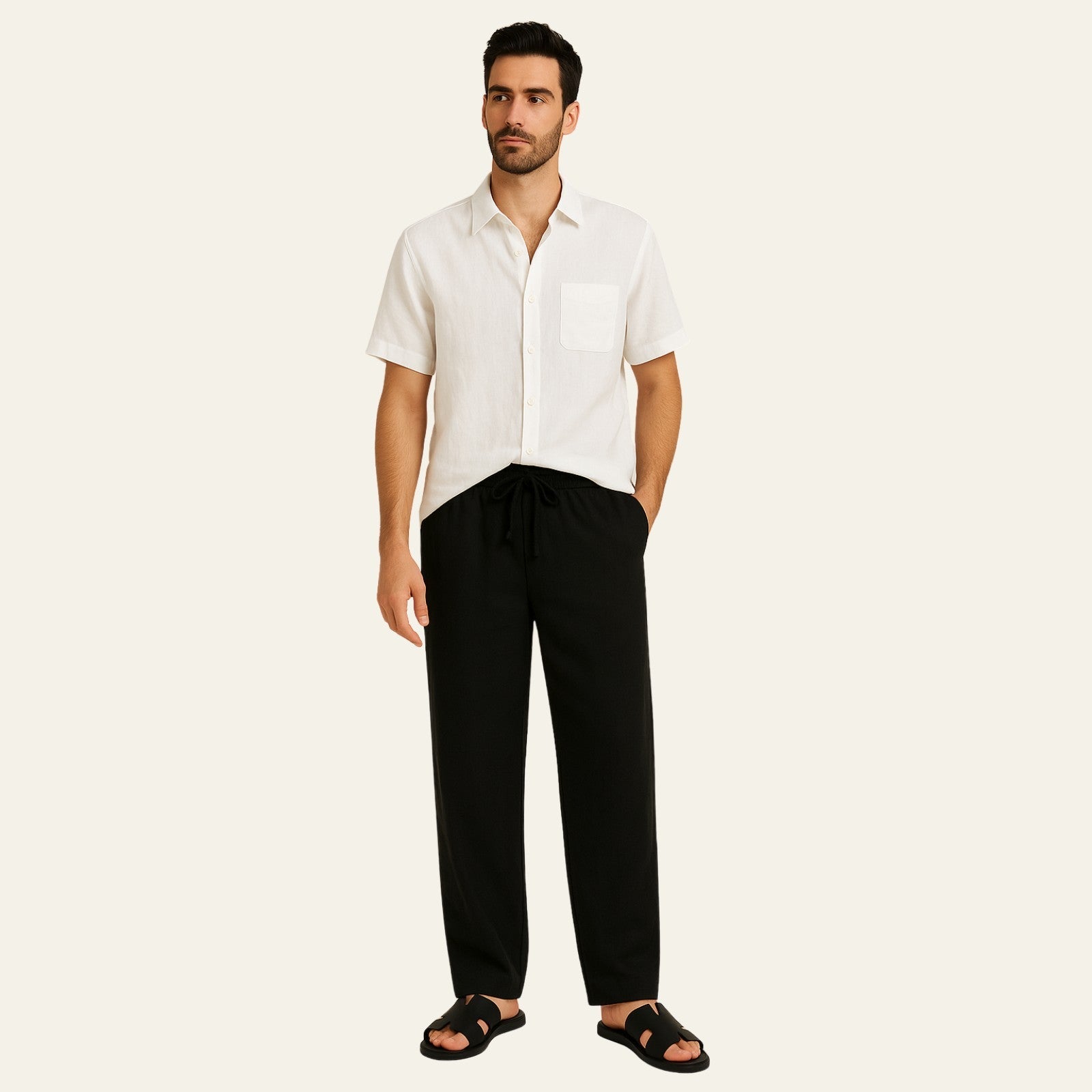 The Amalfi Linen Slim Pantalon Set