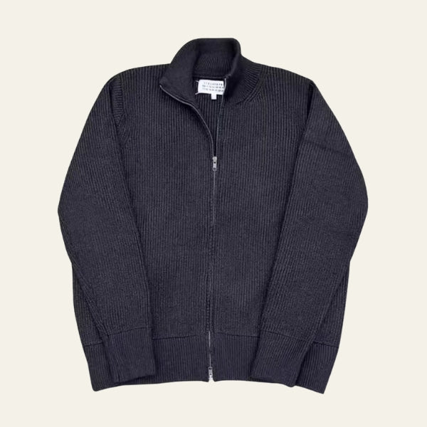 The Novara Ribbed Zip Sweater