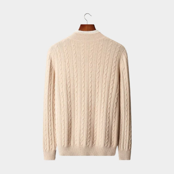 The Chamonix Merino Wool Button Mock Neck