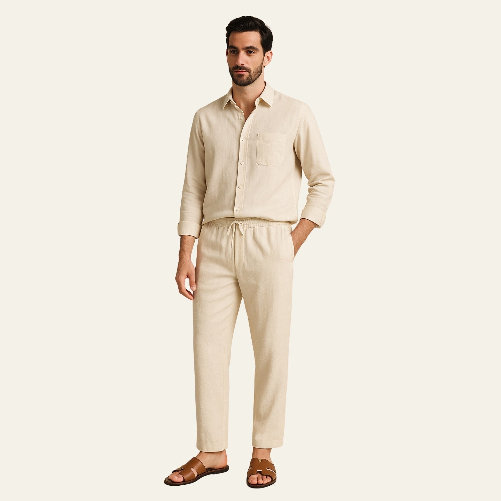 The Marrakech Linen Tailored Trousers Set