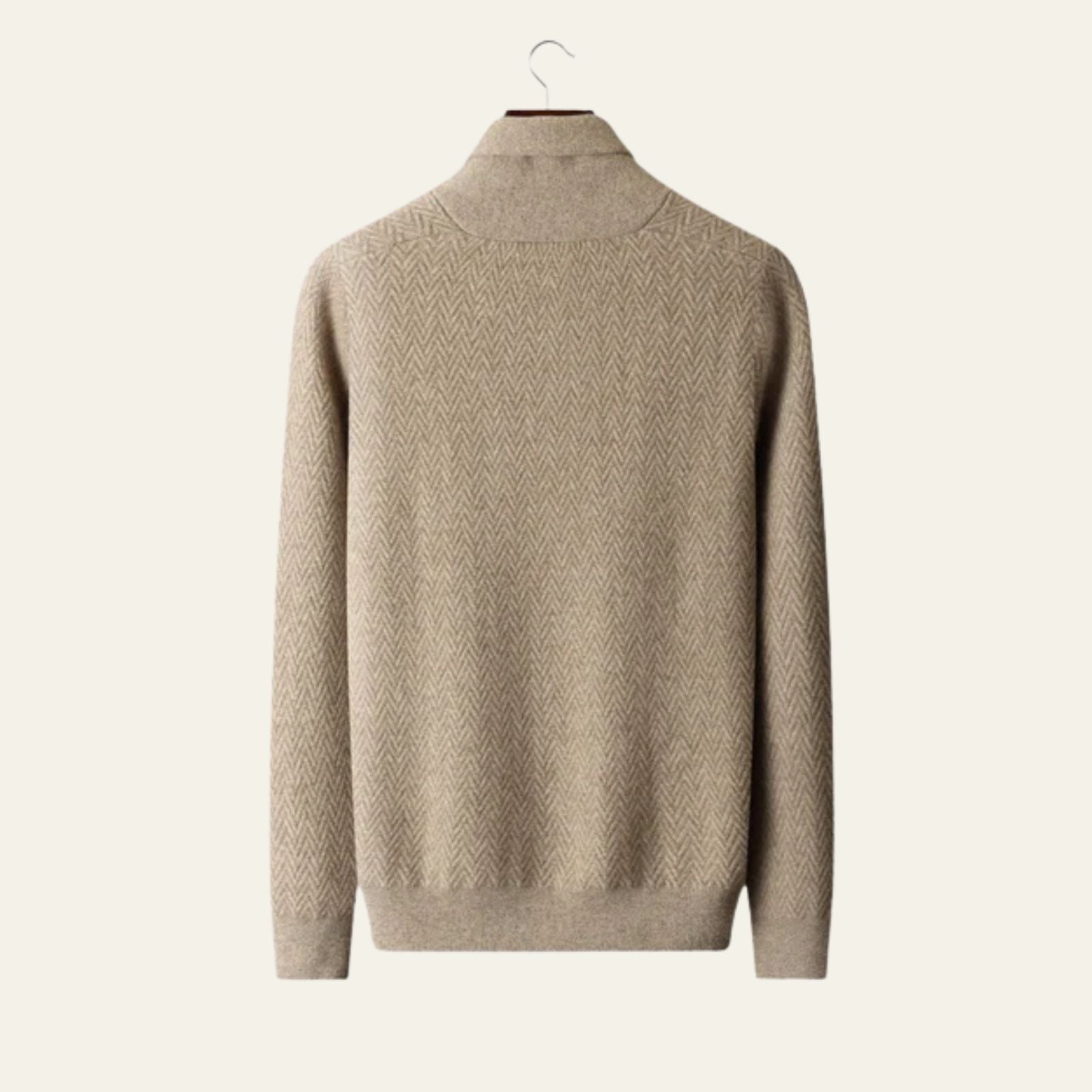 The Vienna Cashmere Zigzag Button Sweater