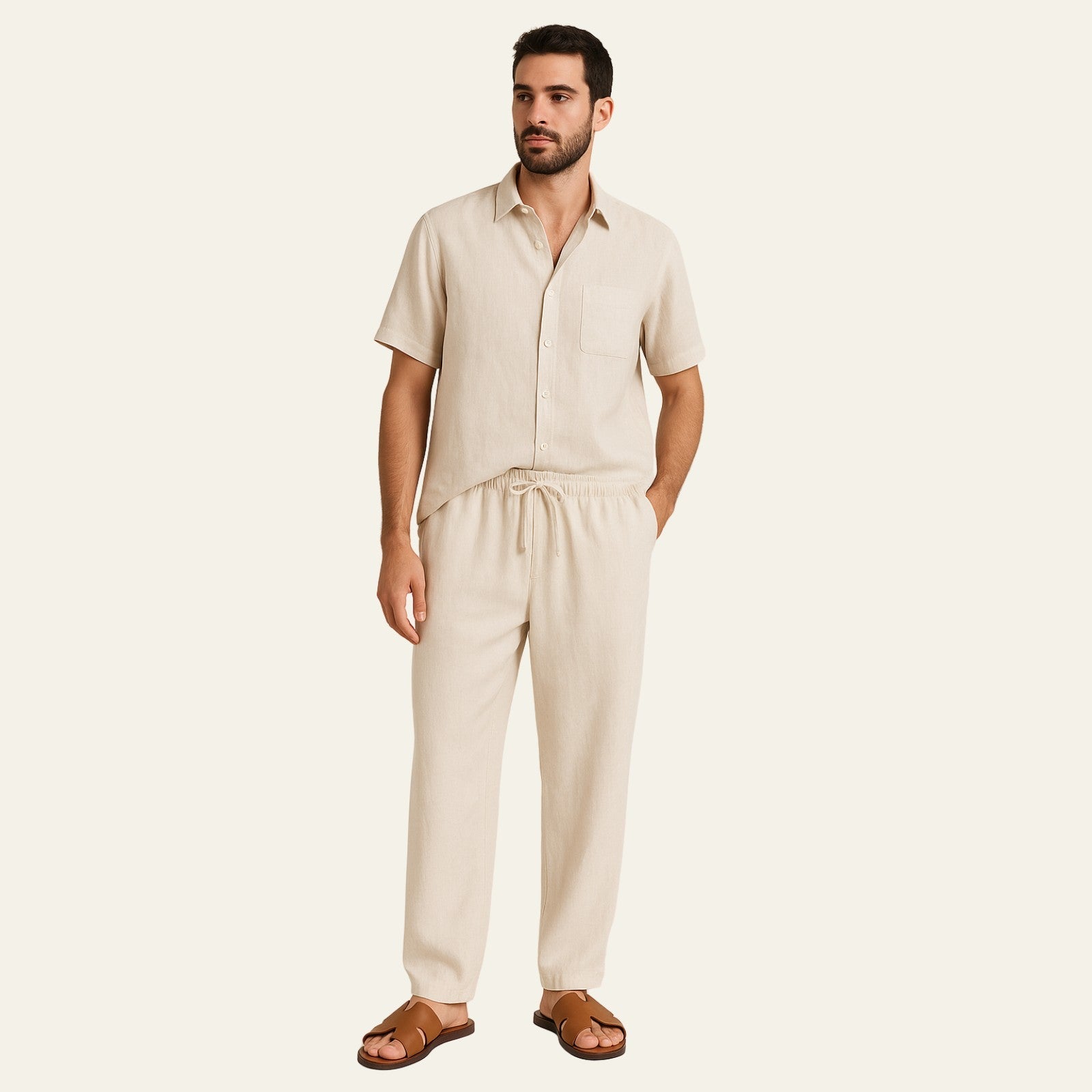 The Marais Linen Tailored Pantalon Ensemble