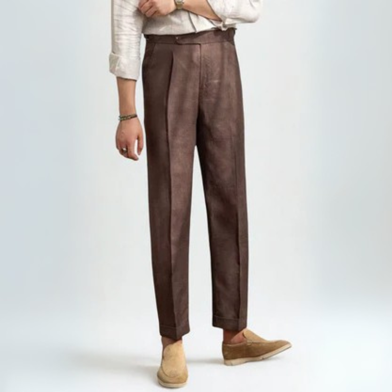 The Siena Linen Pleated Trouser