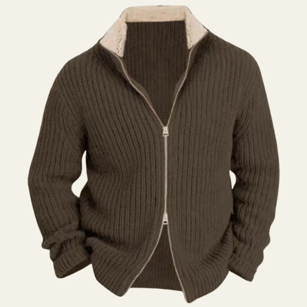 The Arvid Ribbed Wool Zip Sweater