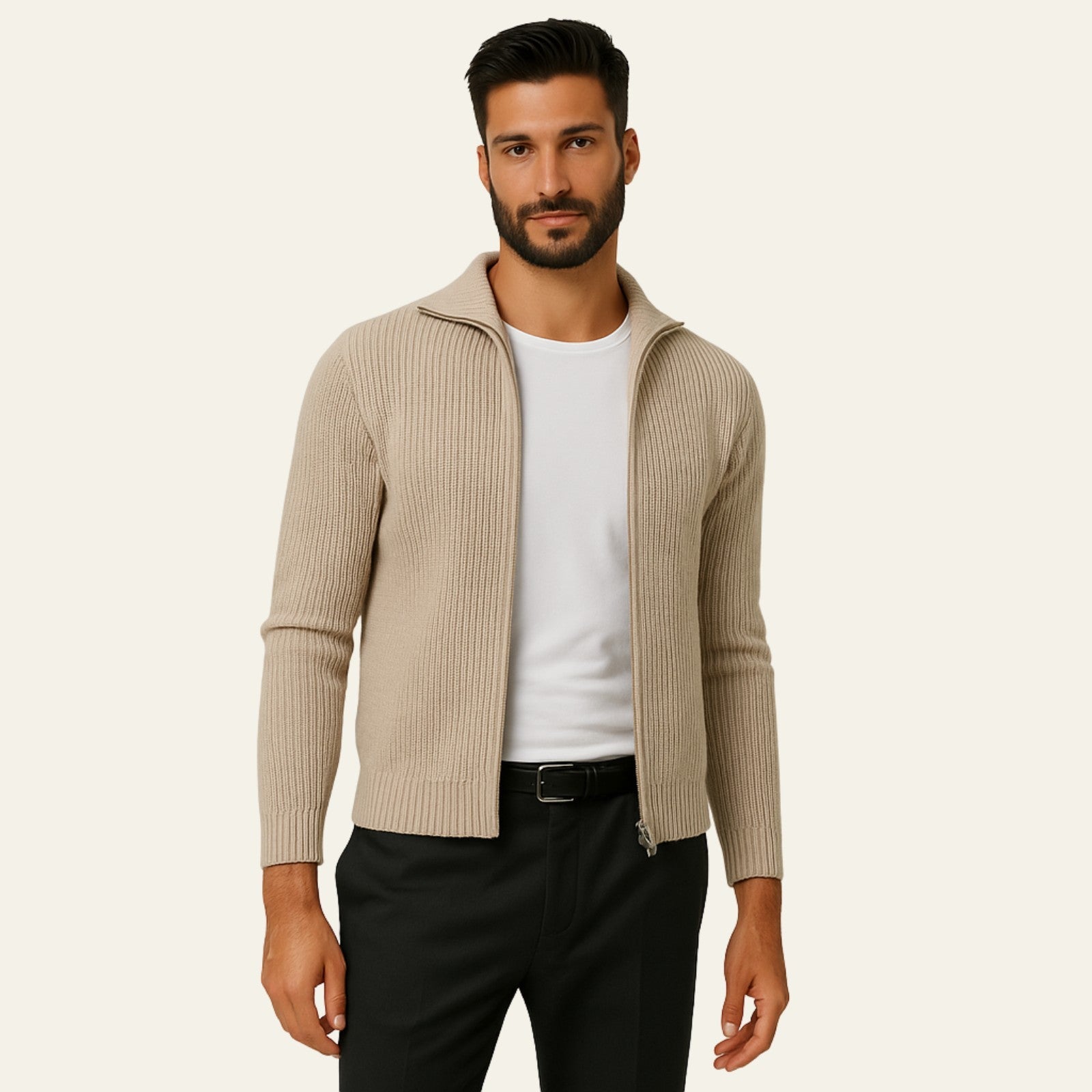 The Aspen Cashmere Ribbed Zip Vest