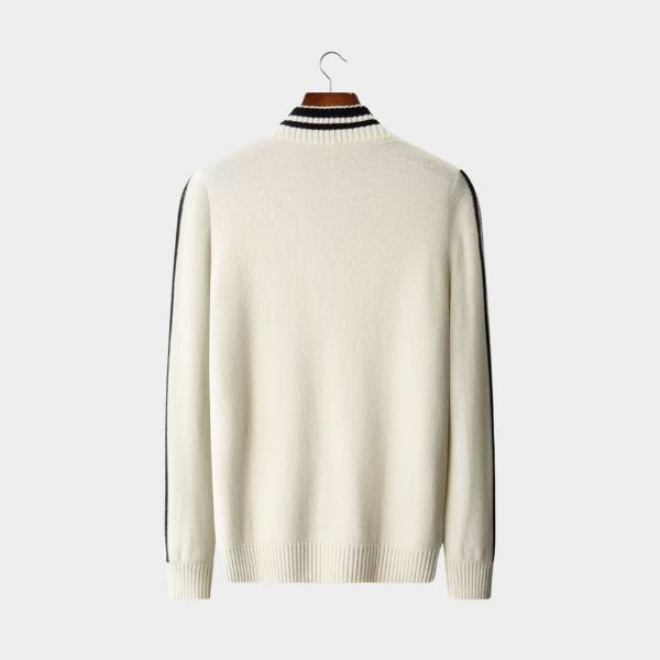 The Bordeaux Merino Wool Zip Knit