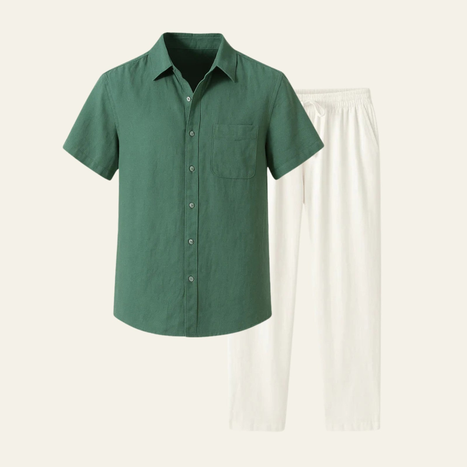 The Positano Linen Tailored Pantalon Set