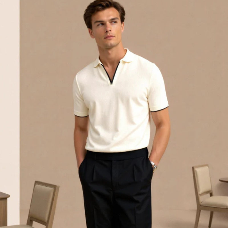 The Cannes Contrast Knit Polo