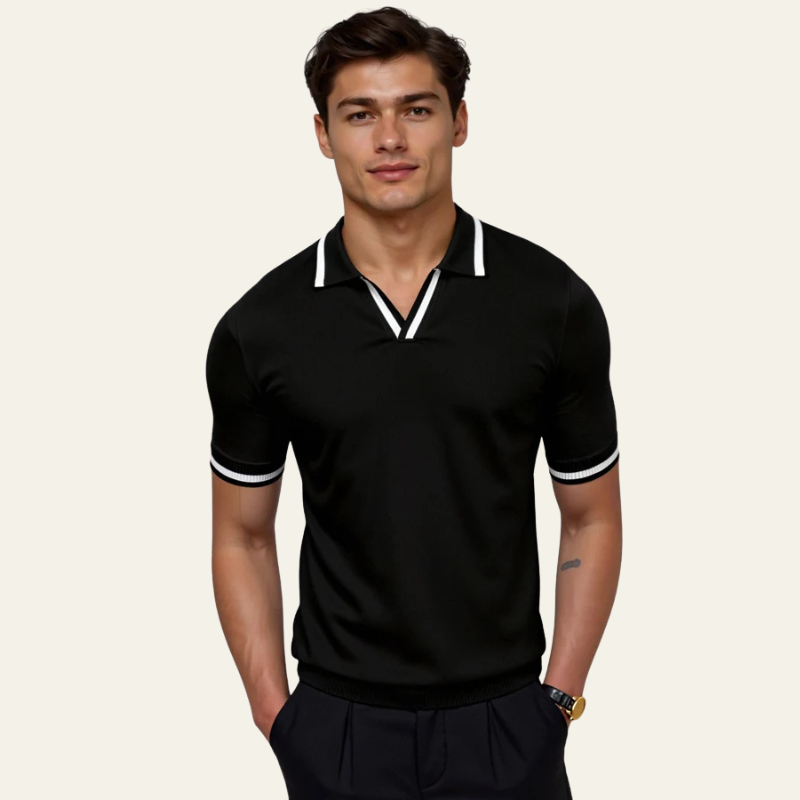 The Cannes Contrast Knit Polo