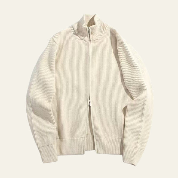 The Novara Ribbed Zip Sweater