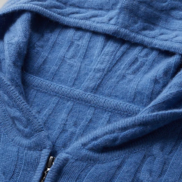 The Sorrento Cable Cashmere Zip Hoodie