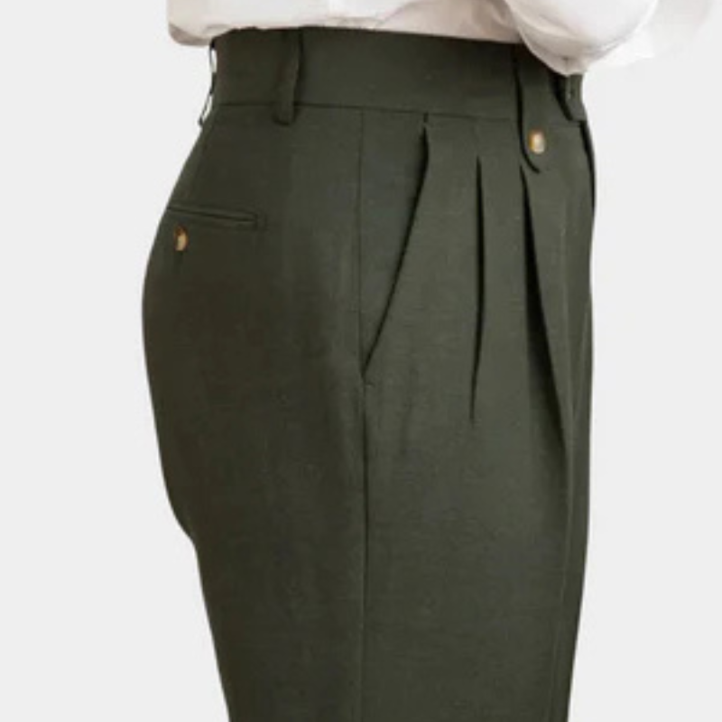 The Bellagio Linen Pleated Trouser