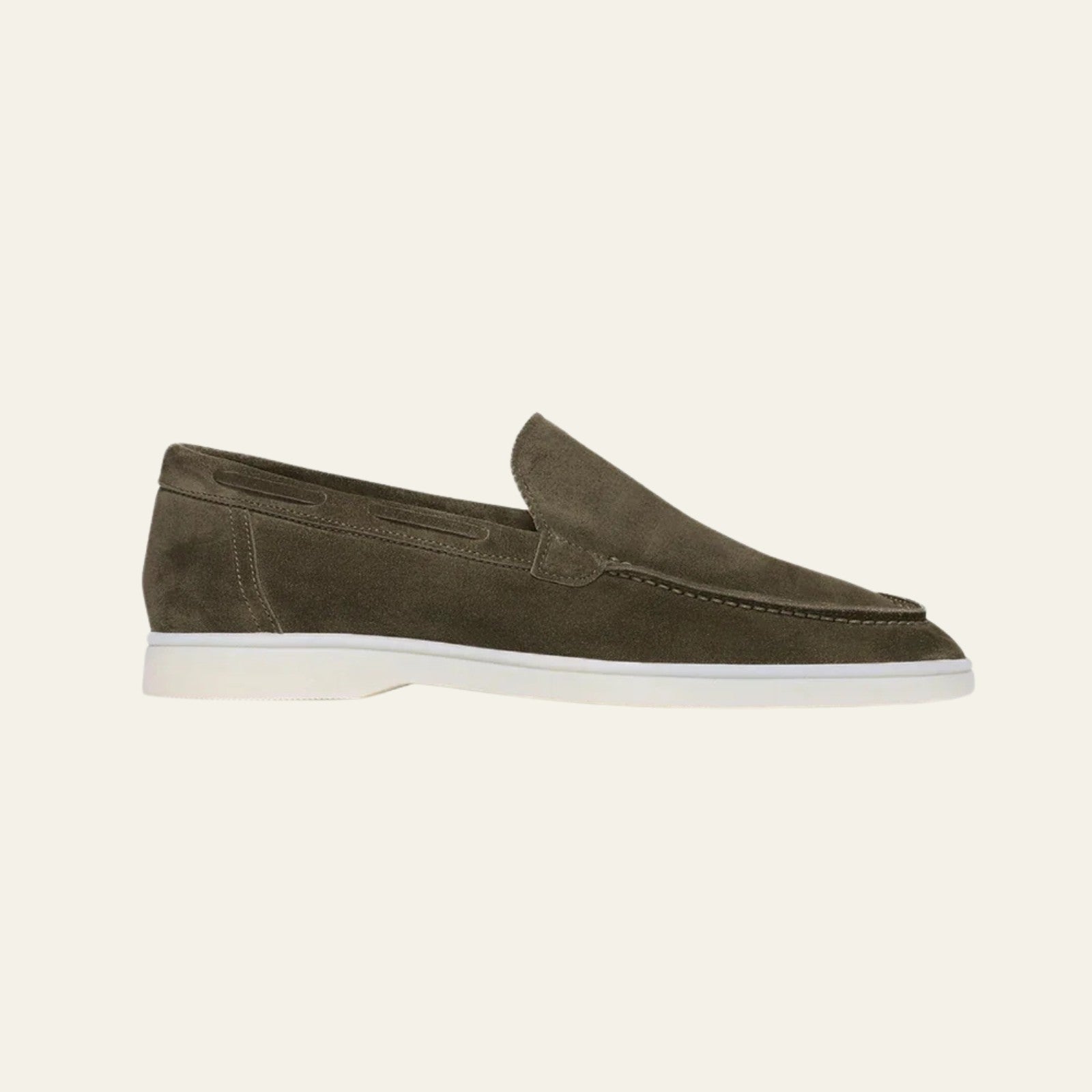 The Ravello Suede Yacht Loafer in Olive