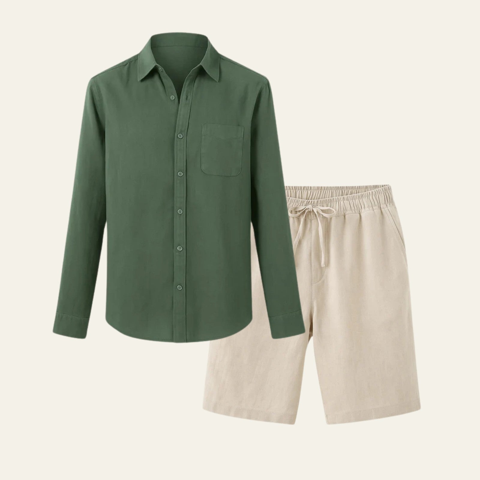 The Positano Linen Premium Shorts Set