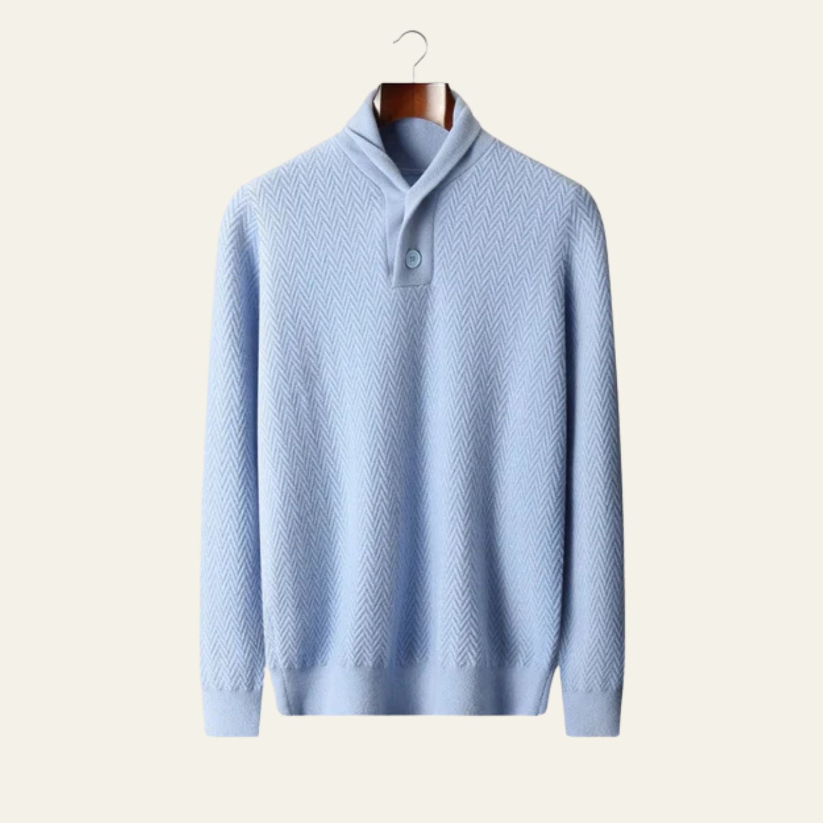 The Vienna Cashmere Zigzag Button Sweater