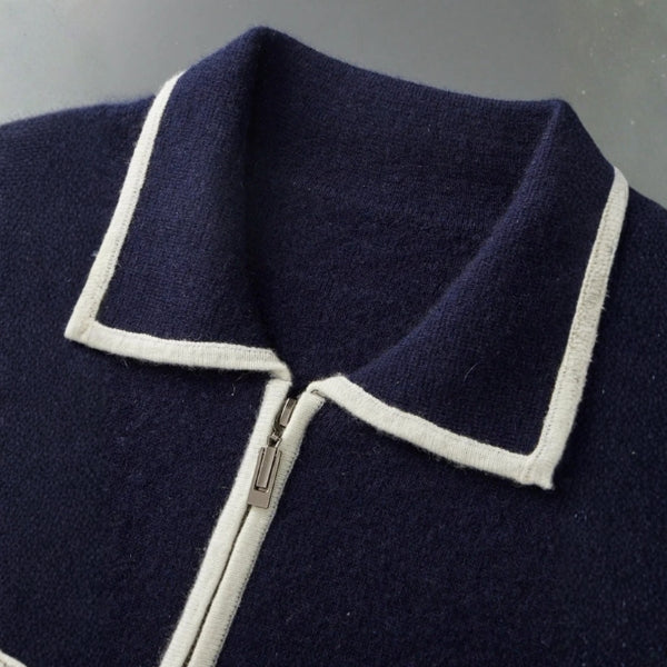 The Portofino Merino Wool Zip Cardigan