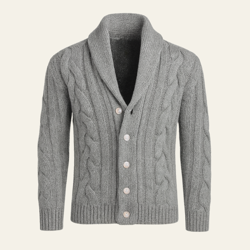 The Devon Cable-Knit Shawl Cardigan