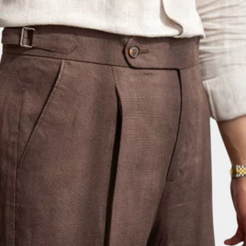 The Siena Linen Pleated Trouser