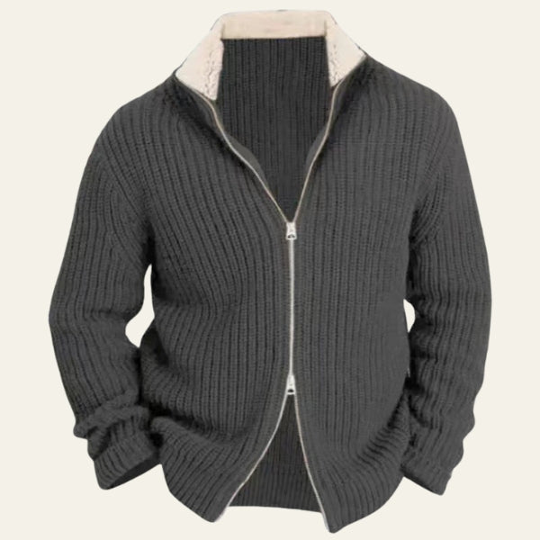 The Arvid Ribbed Wool Zip Sweater