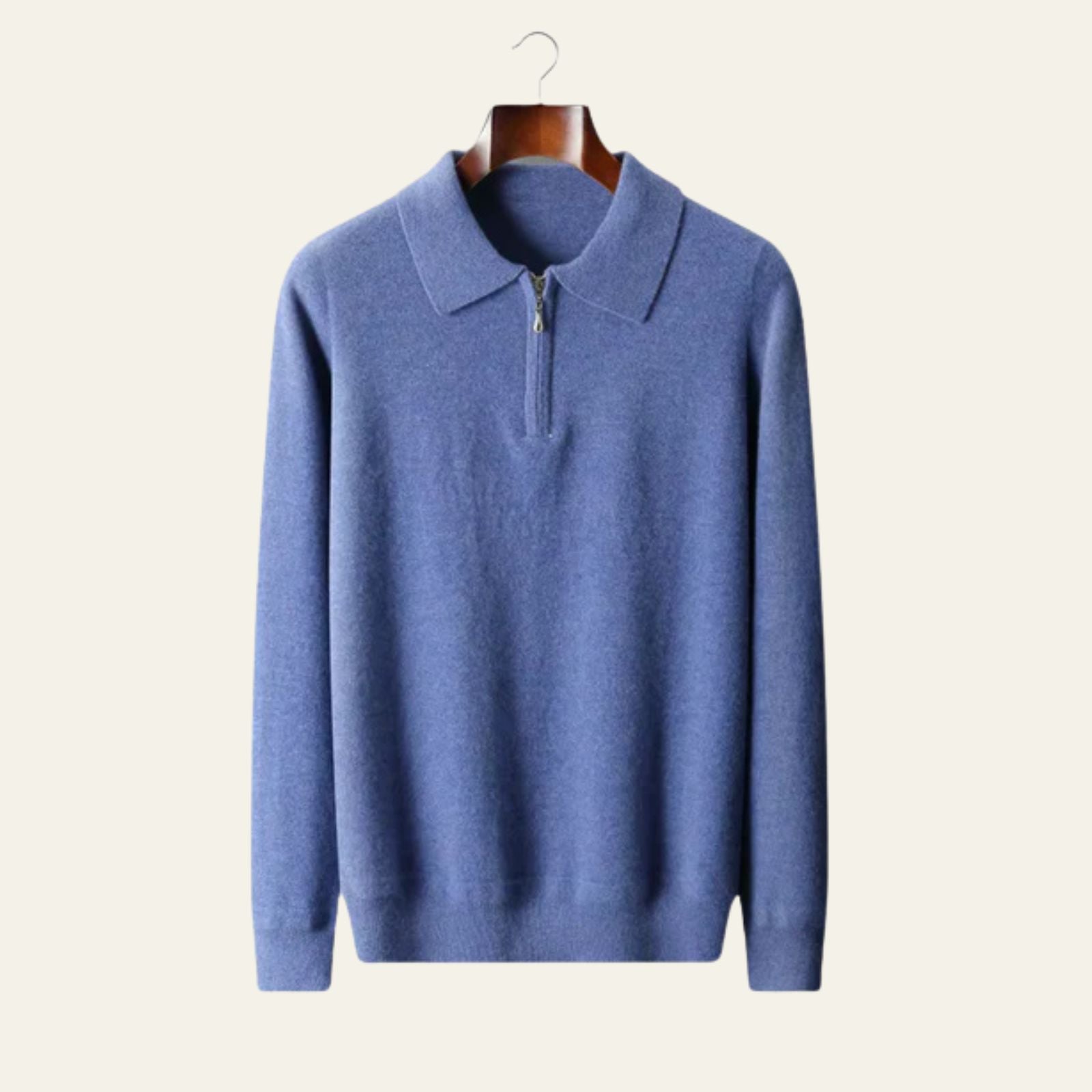 The Como Merino Wool Quarter Zip Polo