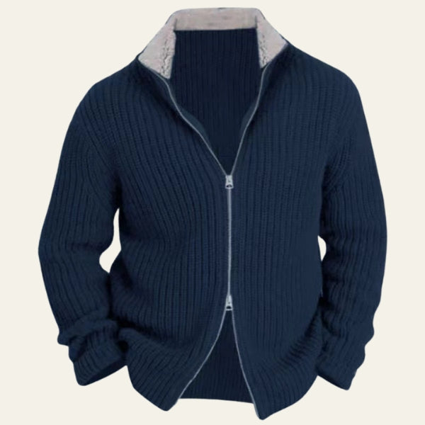 The Arvid Ribbed Wool Zip Sweater