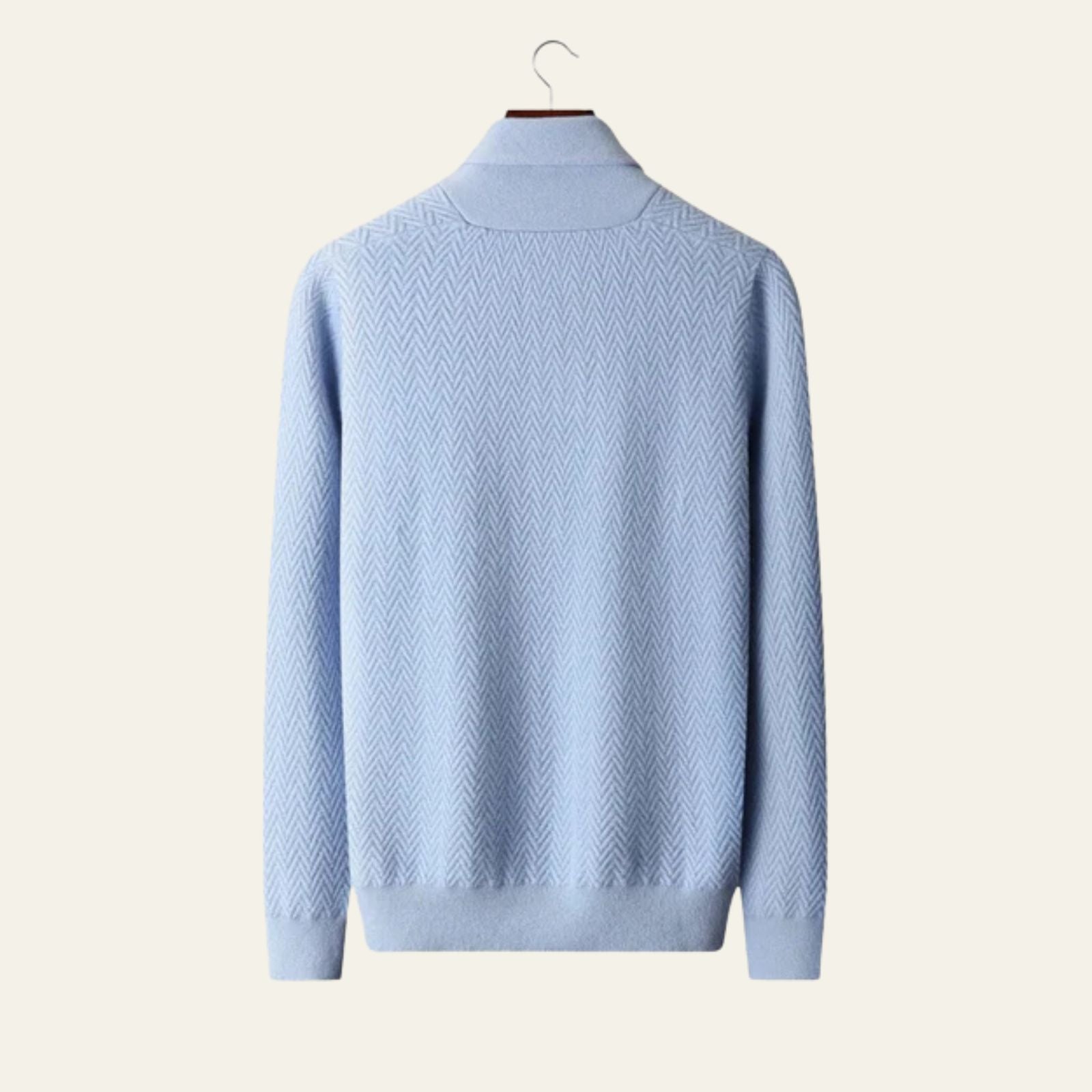 The Vienna Cashmere Zigzag Button Sweater