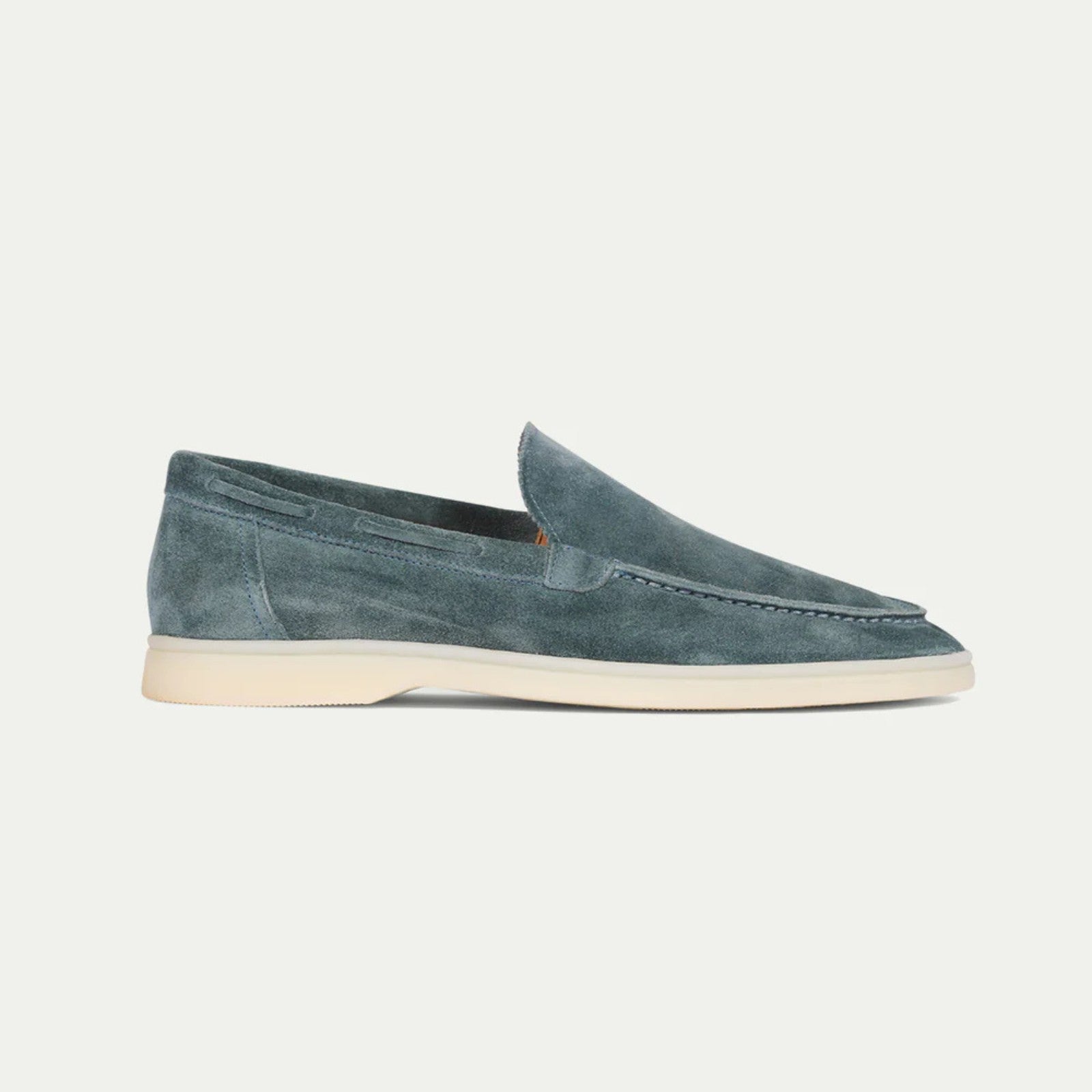 The Capri Suede Yacht Loafer in Petrol